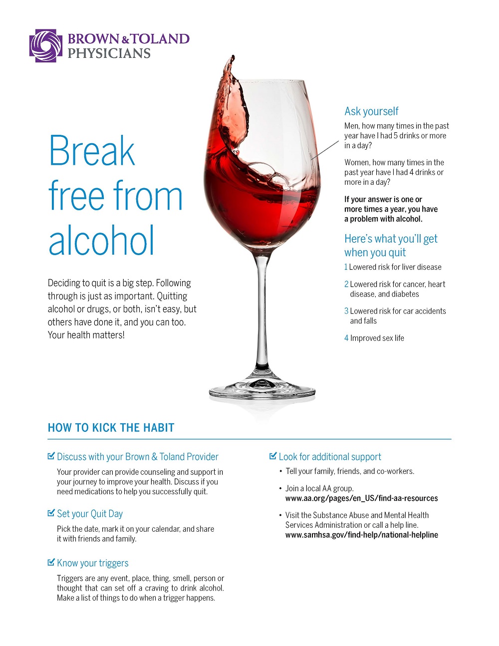 alcohol cessation flyer